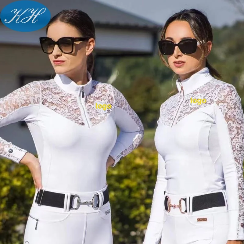 CUSTOM HIGH END EQUESTRIAN CLOTHING WOMEN lace competition shirt