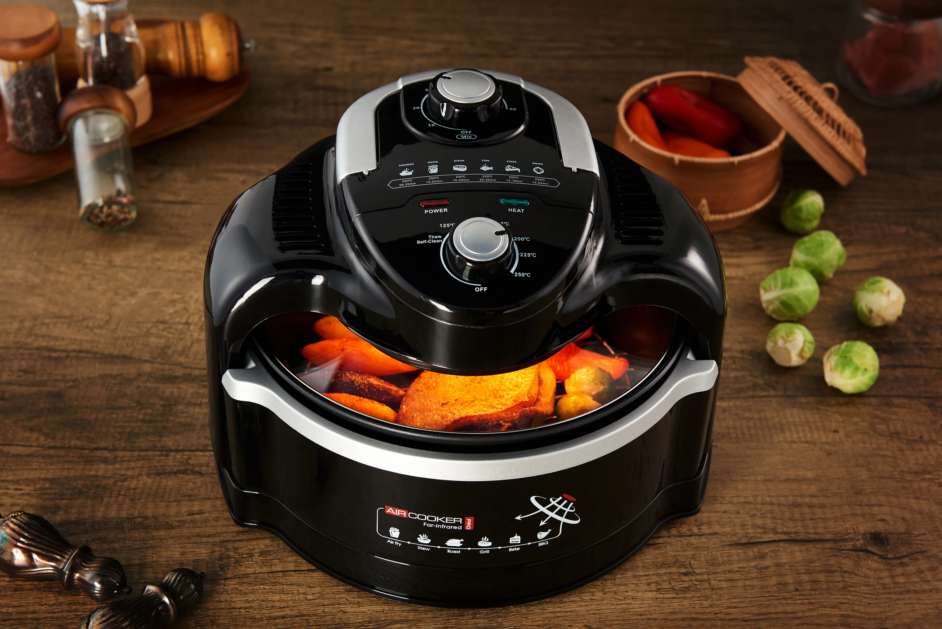 OEM Large Capacity 12L Electric Digital Multifunctional Air Fryer Oven Air Flyer With 360 Degrees Rotisserie System