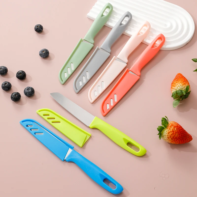Hot-selling Colorful Handle Stainless Steel Fruit Paring Knife with Plastic Handle