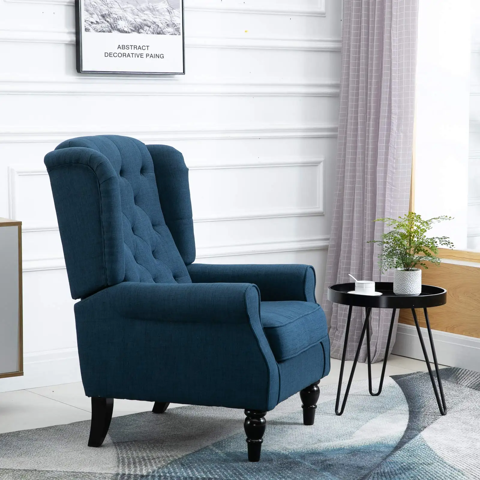 Wholesale Nordic modern style Living Room Leisure Chair Sofa Fabric Wingback Chair singe sofa chairs with padded cushion
