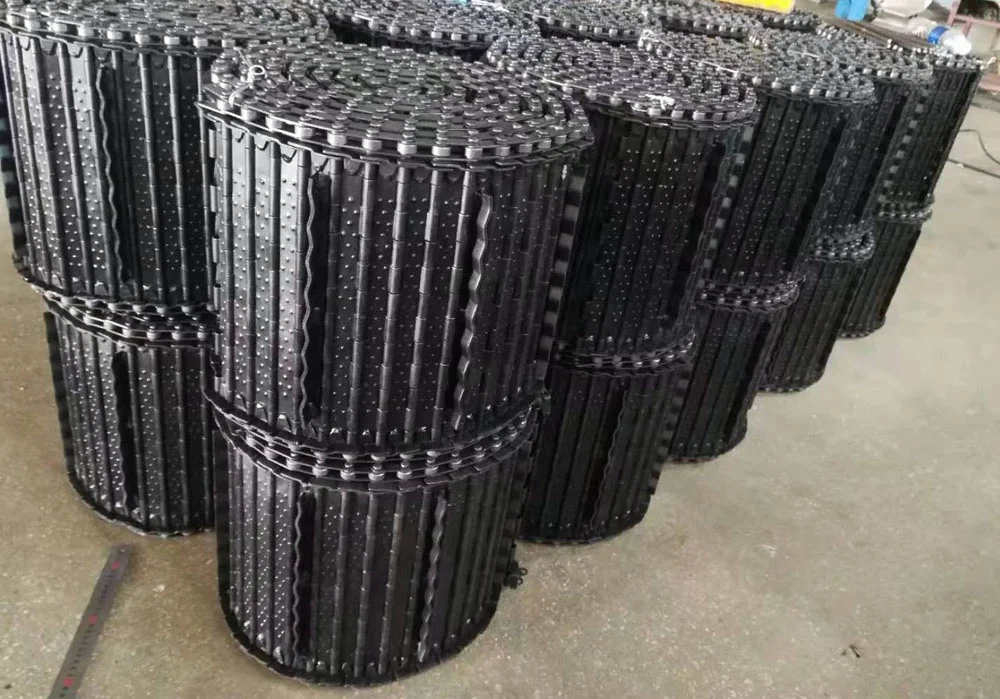 Pitch 50.8 mm chip conveyor steel scraps chips conveyor belt chain apron perforated conveyor chains