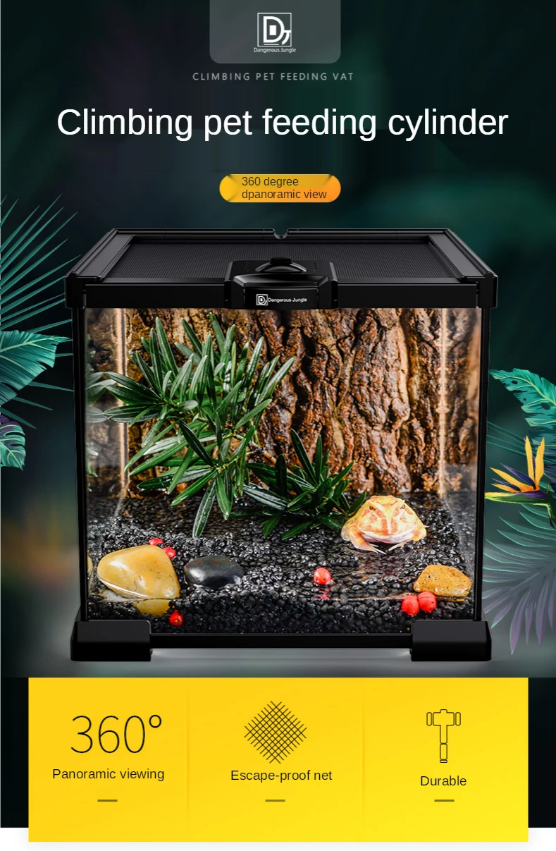 Barbarous BG Growth BT-05 Rainforest terrarium amphibious crawlers tortoise lizard horned frog glass tank