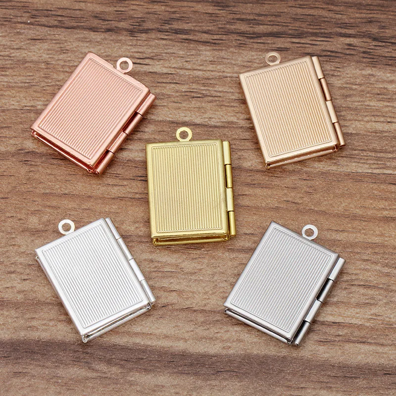 Silver Plated Opening Book Locket Pendant 04839