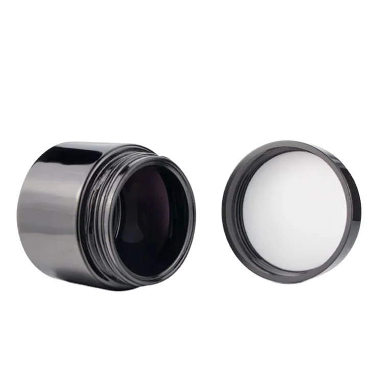 Luxury 1oz 2oz 4oz 30ml 50ml 60ml 120ml lotion cream container opaque wide mouth dark violet glass cosmetic jars