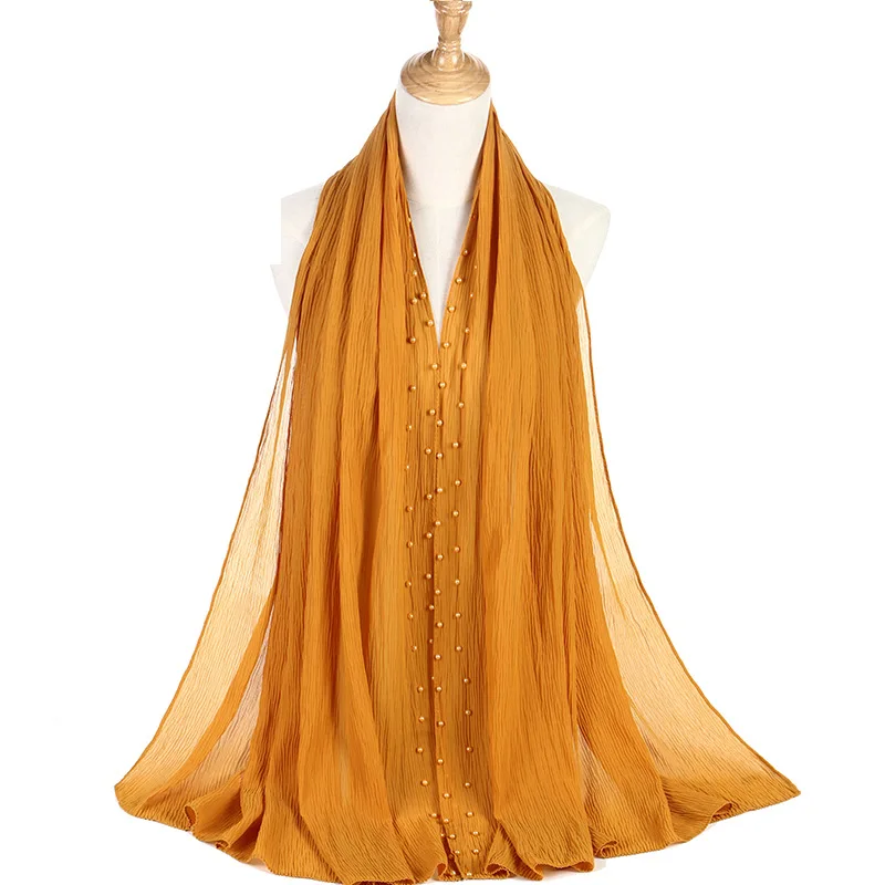 Монохромная драпировка жемчужный шифоновый женский шарф новый шарф оптовая продажа