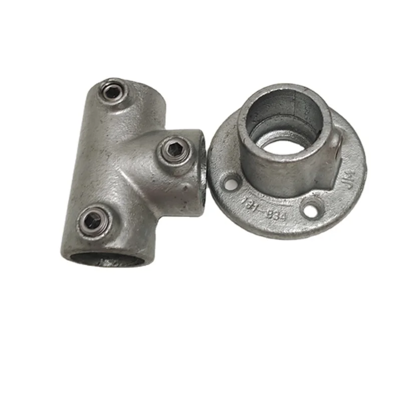 Galvanized and black malleable iron steel elbow pipe flange key clamp structural fittings Playground Fence