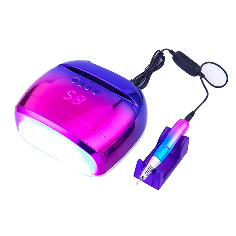 Professional Nail salon rechargeable multi-functional 3 in 1 pedicure manicure machine 96W Nail lamp 30000RPM nail drill