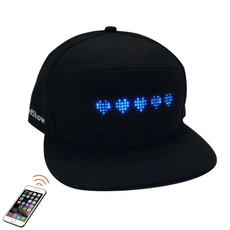 Cheapest 536 LED Hat cap programmable LED Baseball Caps APP Controlled Message Display LED Hat Cap