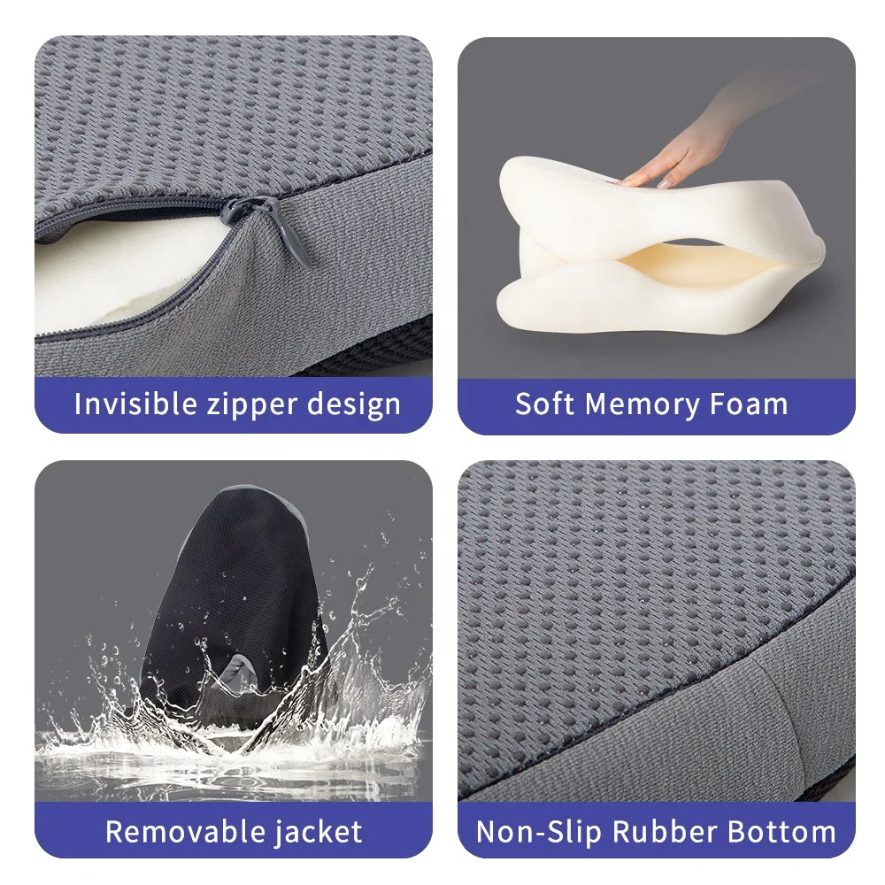 Custom Factory wholesale customizable logo slow rebound orthopedic high-end ergonomic Coccyx detachable memory foam cushion