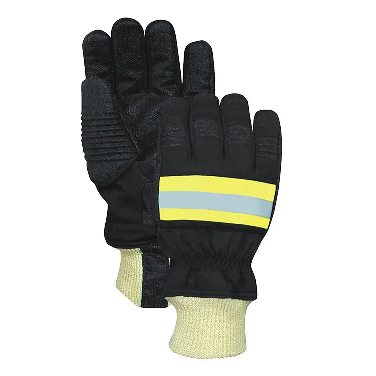 Hot Sale Fire Free Rescue Protective Wristlet Fireproof Fire Fighting Firefighter Gloves With Reflective Strap