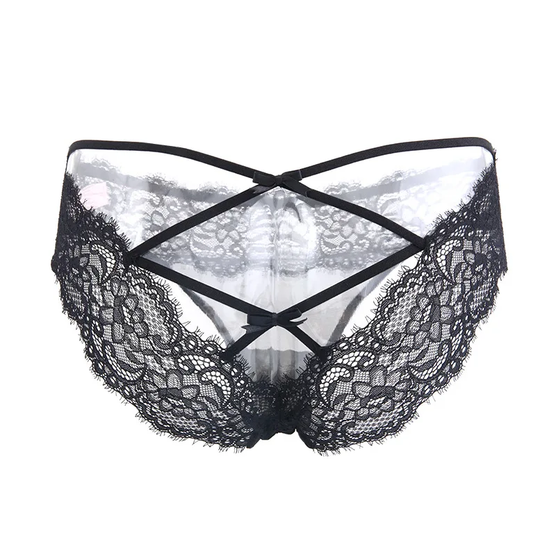 Lace Bow Panties Female Floral Women Panties Breathable Briefs Ladies Low Waist Transparent Thongs