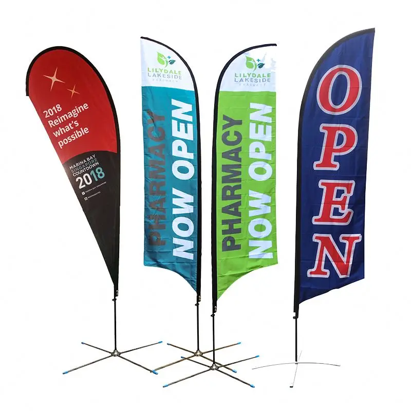 Custom Print Fast Delivery double side sublimation printing beach flag For Events