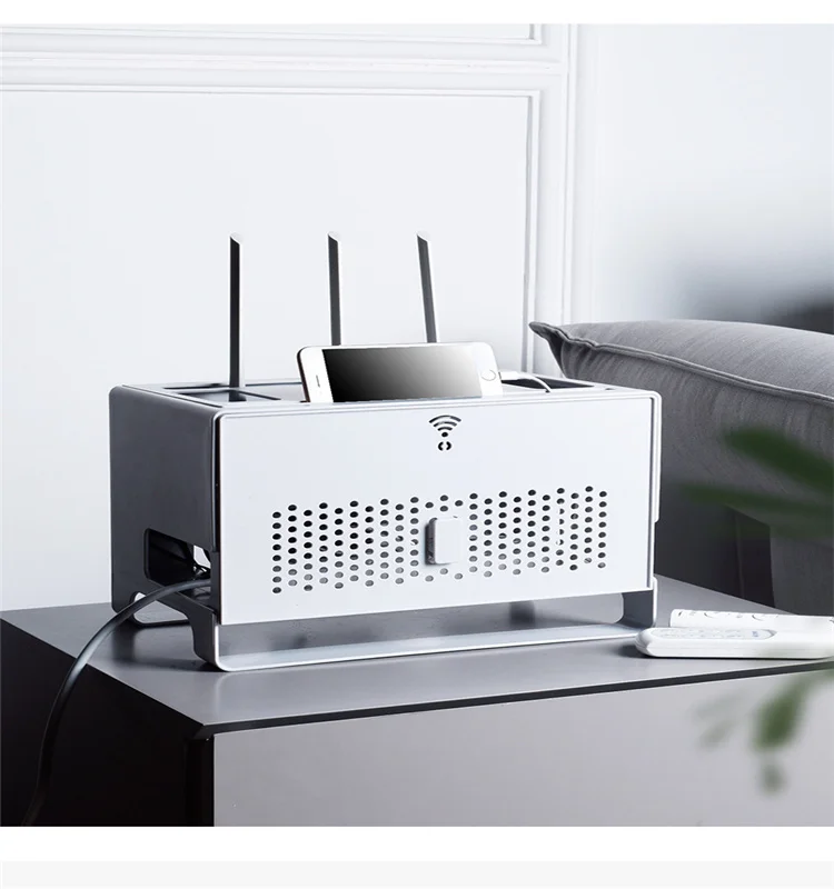 Desktop Wifi Router Storage Box Socket Wire Organizer Box