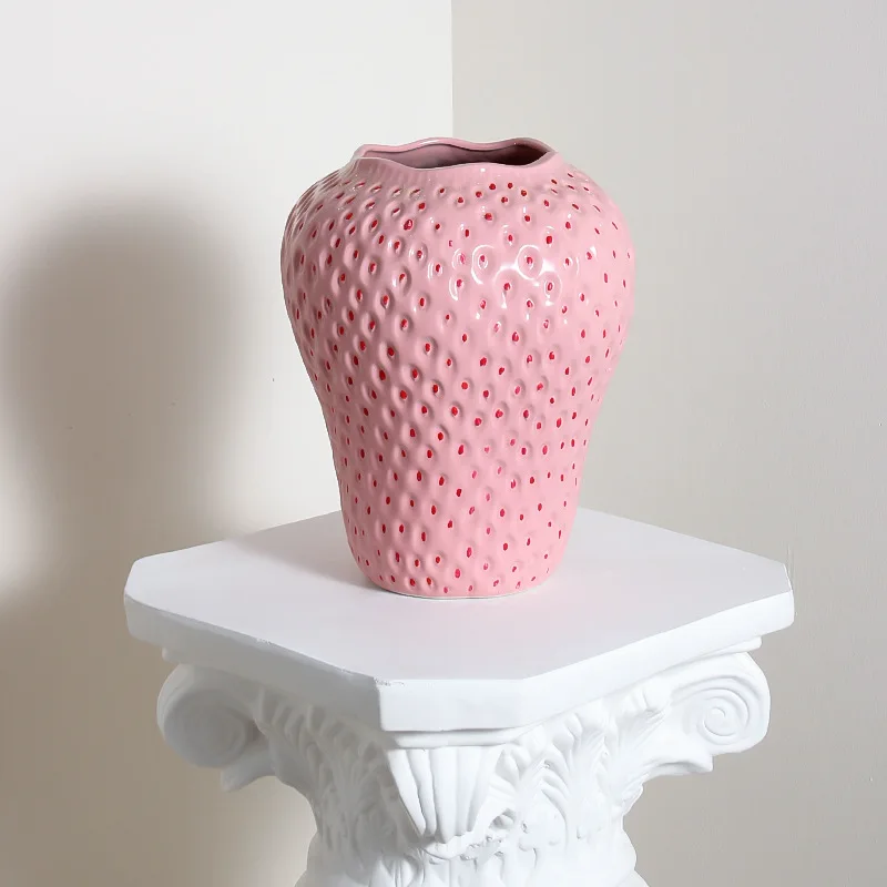 Strawberry Vase Artificial Strawberry FlowerPot Flower Vase Fruit Terrarium Flower Vase Home Decoration