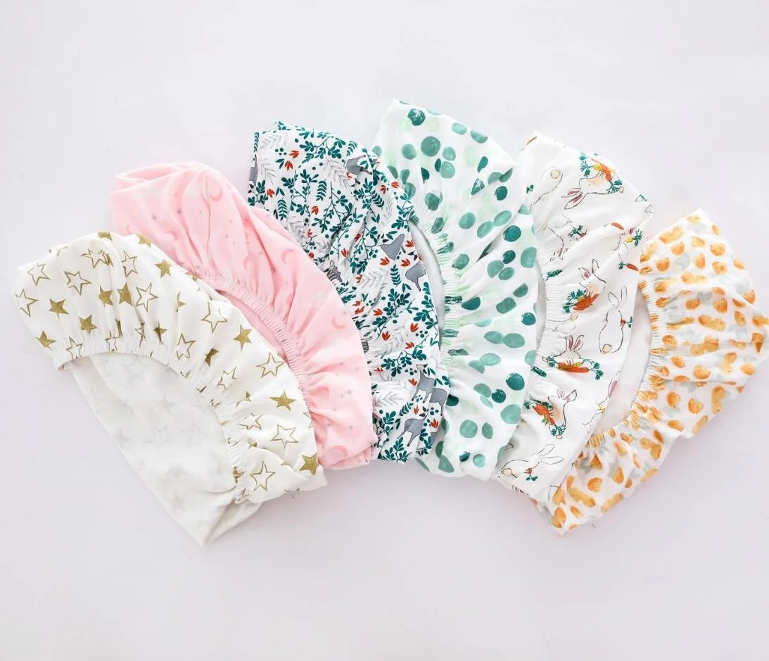 Super Soft Baby Bedding Cot Oval Bed Sheet Design Organic Muslin Babi Crib Fit Sheet