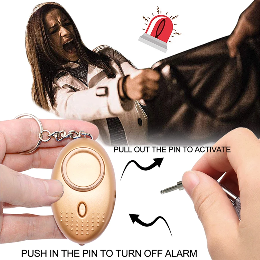 
Promotional Gift Anti Wolf Alarm Security Protect Alert Personal Safety Scream Loud Keychain Alarm 
