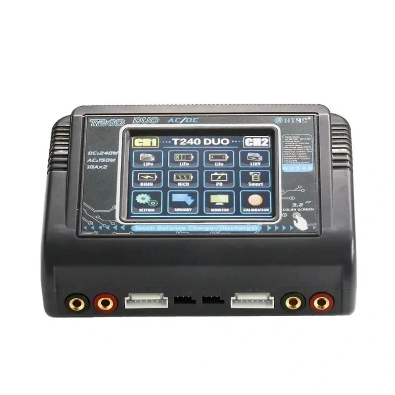 HTRC T240 DUO AC 150 Вт DC 240 10A сенсорный экран двухканальный аккумулятор баланс зарядное устройство разрядник