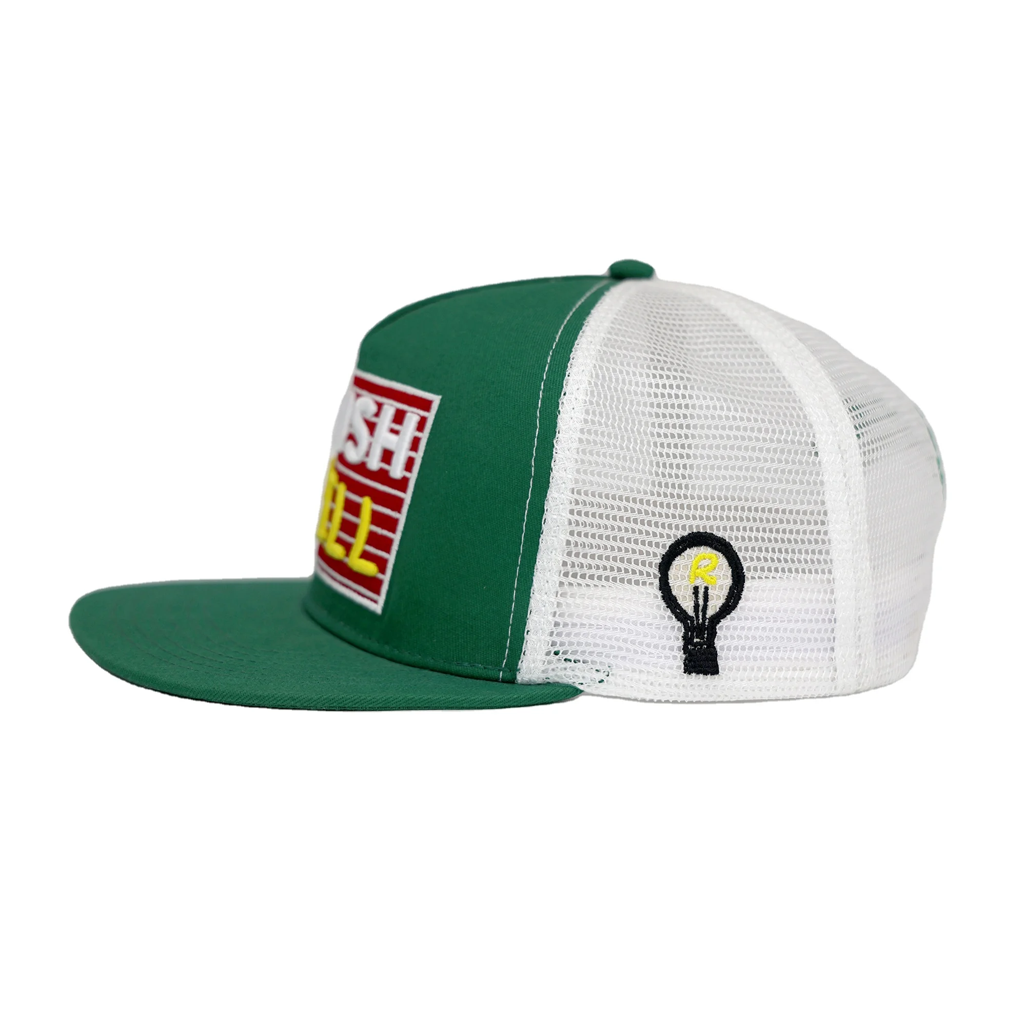 Custom 5 panel cotton 3D embroidery mesh trucker cap