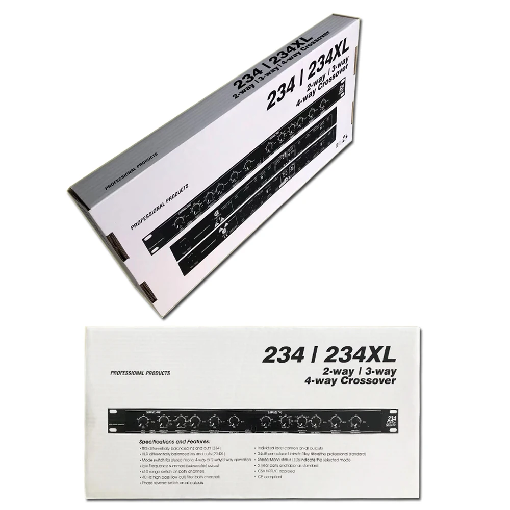  GAX-234XL Профессиональное звуковое периферийное оборудование стерео 2/3 Way моно 4-Way 234XL кроссоверный аудио эквалайзер с разъемом