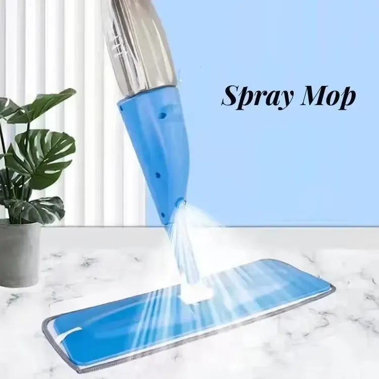 Mops for Floor Cleaning Wet Spray Mop with Washable Microfiber Pads Home or Commercial Use Dry Wet Flat Mop for Hardwood Ceramic