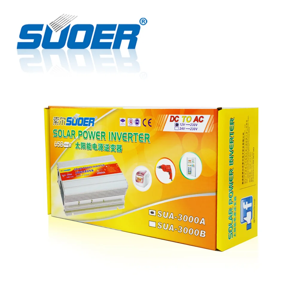  Suoer 3kVA 3000VA 12V 220V модифицированный синусоидальный инвертор солнечной