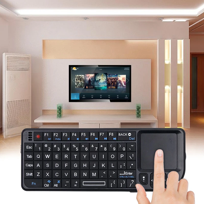  Беспроводная мини-клавиатура Air Mouse 2 4G ручной сенсорный лазер для игр телефона приставки smart tv