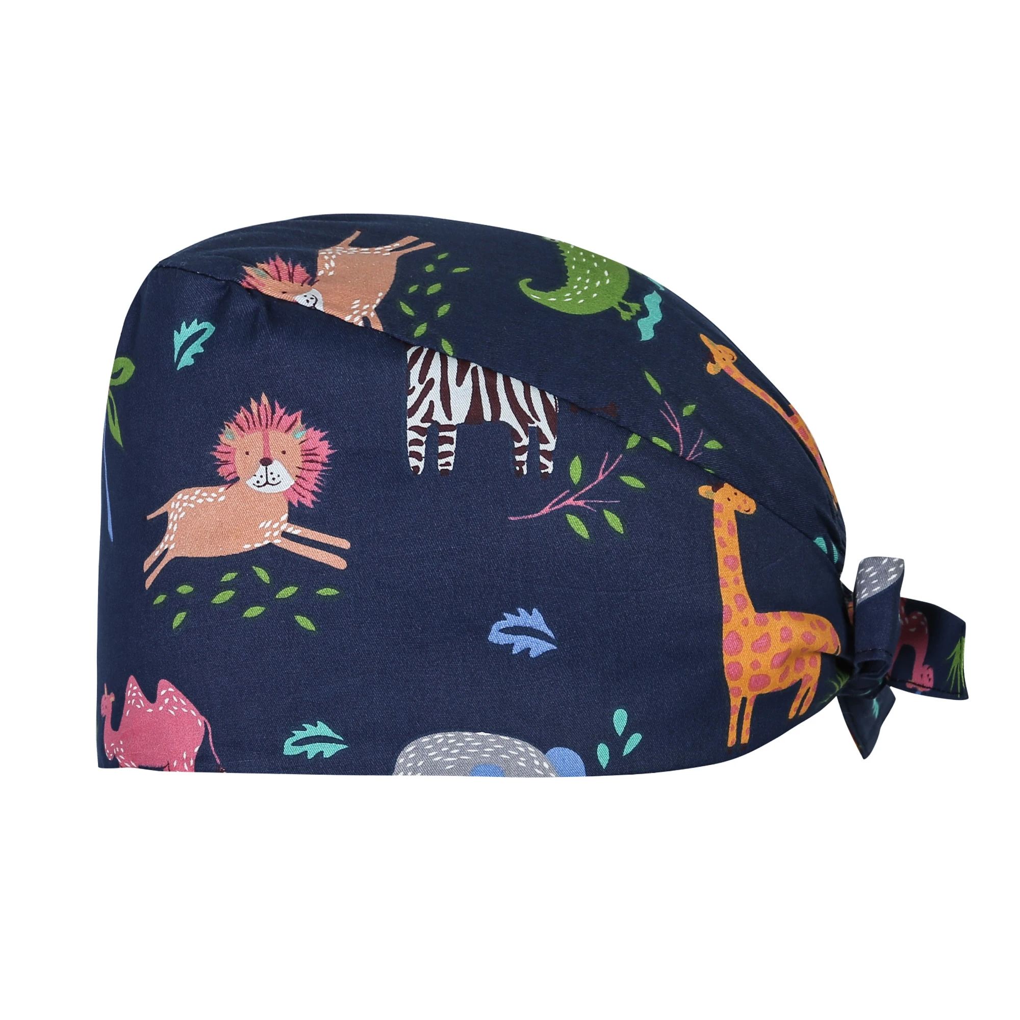 Unisex Cartoon Cute Printed Nursing Hats Cap 100% Cotton Nurse Cap Nursing Uniforms medical scrubs Caps design for short hair