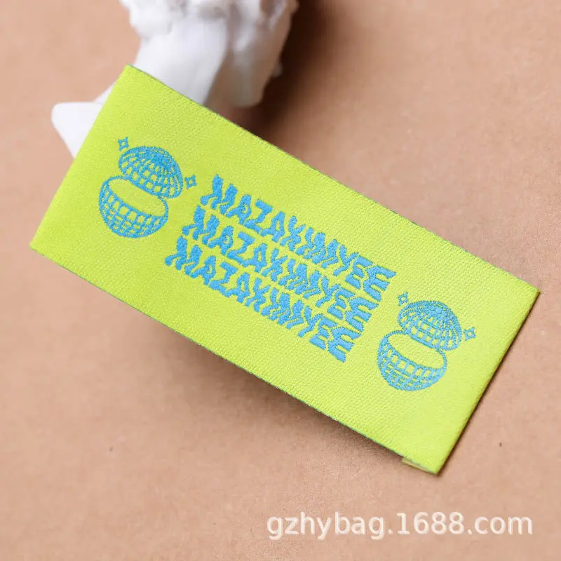 Best Selling  Garment Fabric Label 100% Organic Cotton High Density Jacquard Clothes Satin Woven Tag Clothing Woven Labels