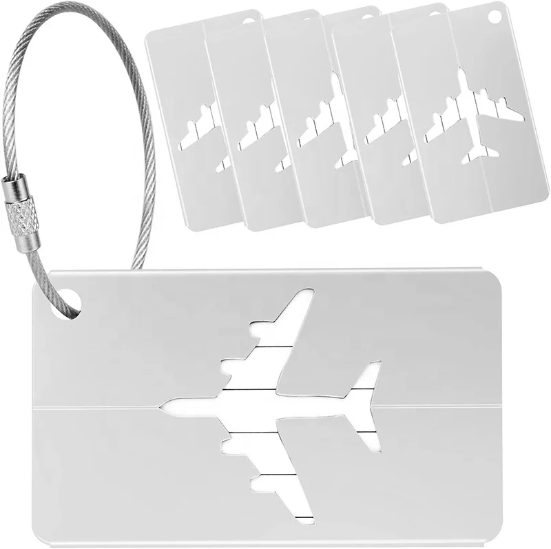 Wholesale Multicolor Aluminium Alloy Metal Luggage Tag Custom Airplane
