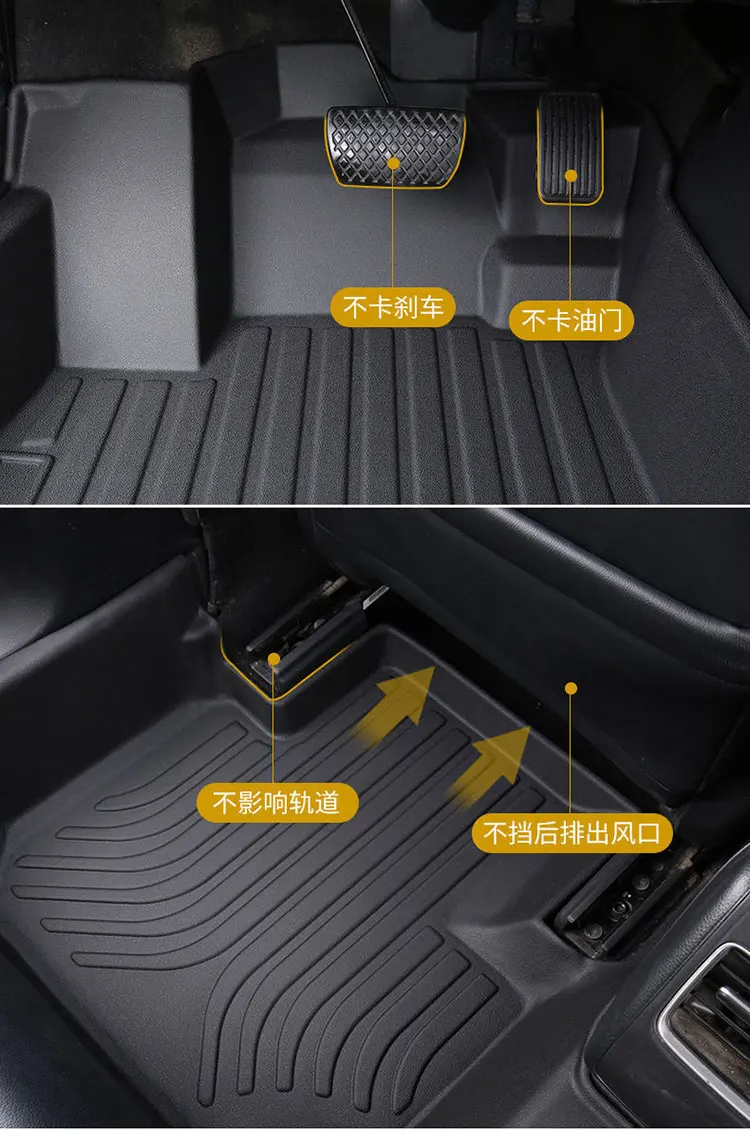 Customized Design Non-slip Waterproof Comfortable Luxury Interior 3d Tpe Car Floor Mats For Renault Duster Peugeot 5008 Vw Jetta