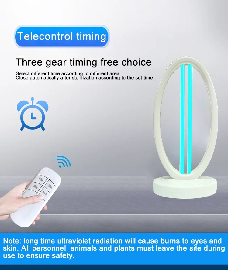 
Hot sale 36W home disinfection remote control 253.7nm quartz led uv lamp 