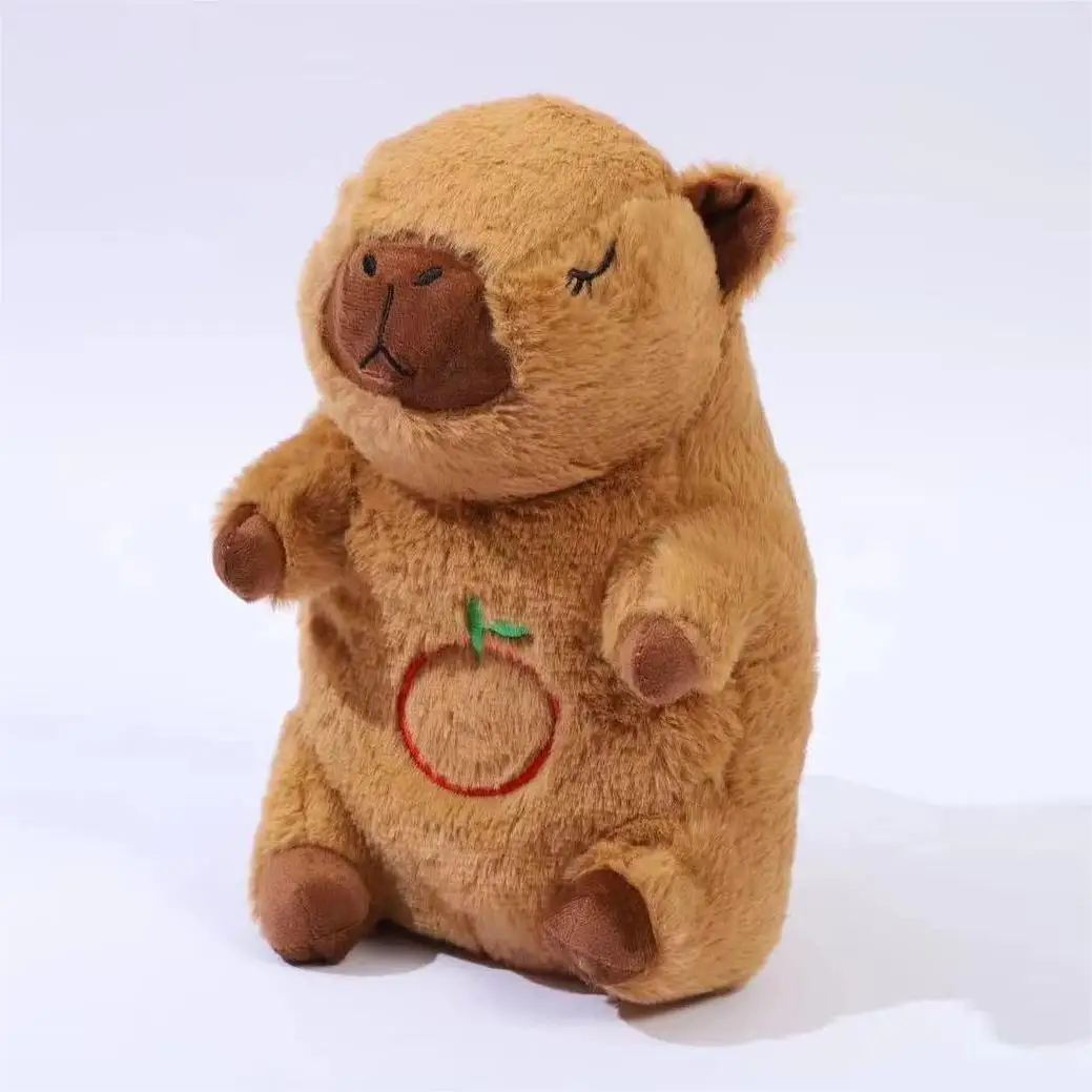 Explosive Off-The-Shelf Capybara Breathing Light Soothing Plush Toy Pink Brown Capybara Sleeping Comforter Doll Light Baby Toys