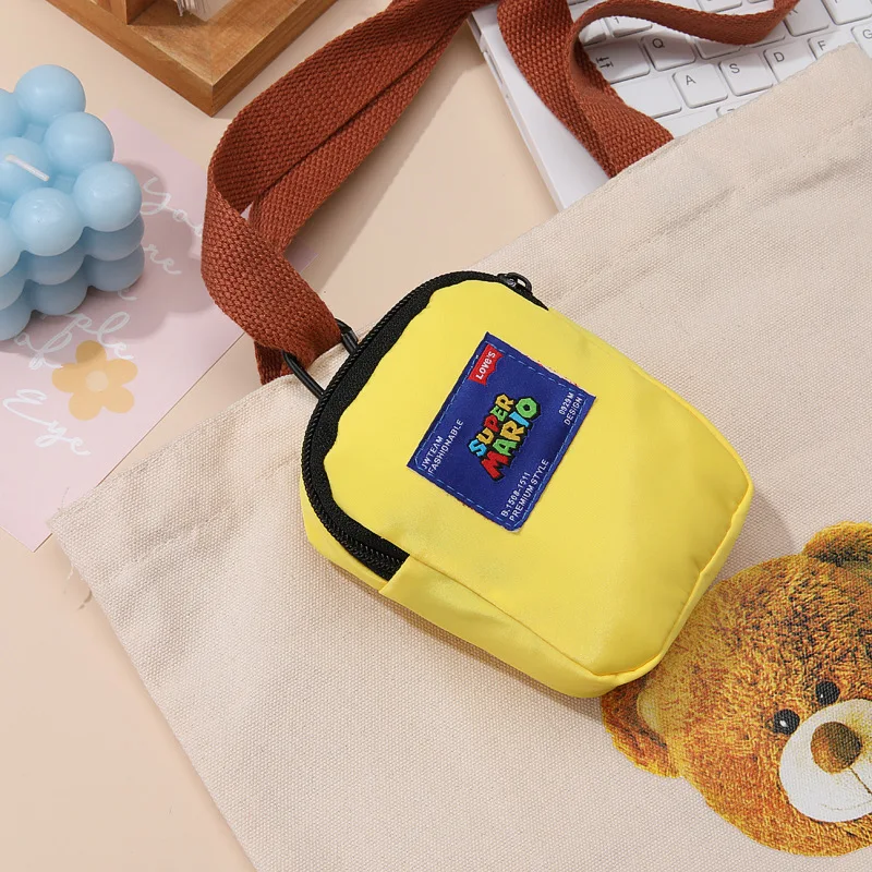 Fashion color striped pen bag multi-functional Coin wallet ID card bag pendant ins wind headphone bag