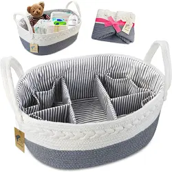 Felt Diaper Bag Large Portable Rope Nursery Storage Bin Felt Baby Diaper Storage Caddy Organizer