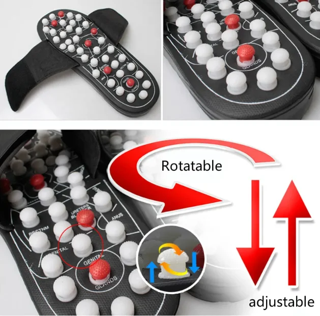 Acupoint Massage Slippers Sandal For Men Women Feet Chinese Acupressure Therapy Medical Rotating Foot Massager Shoes Unisex