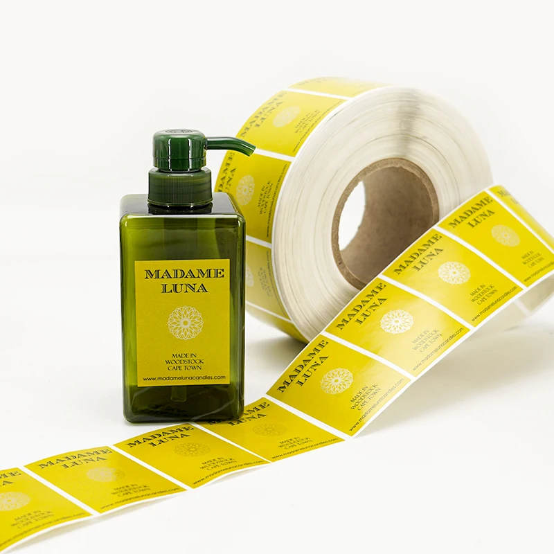 Custom packaging roll waterproof label sticker Logo vinyl waterproof printed labels for plastic bottles