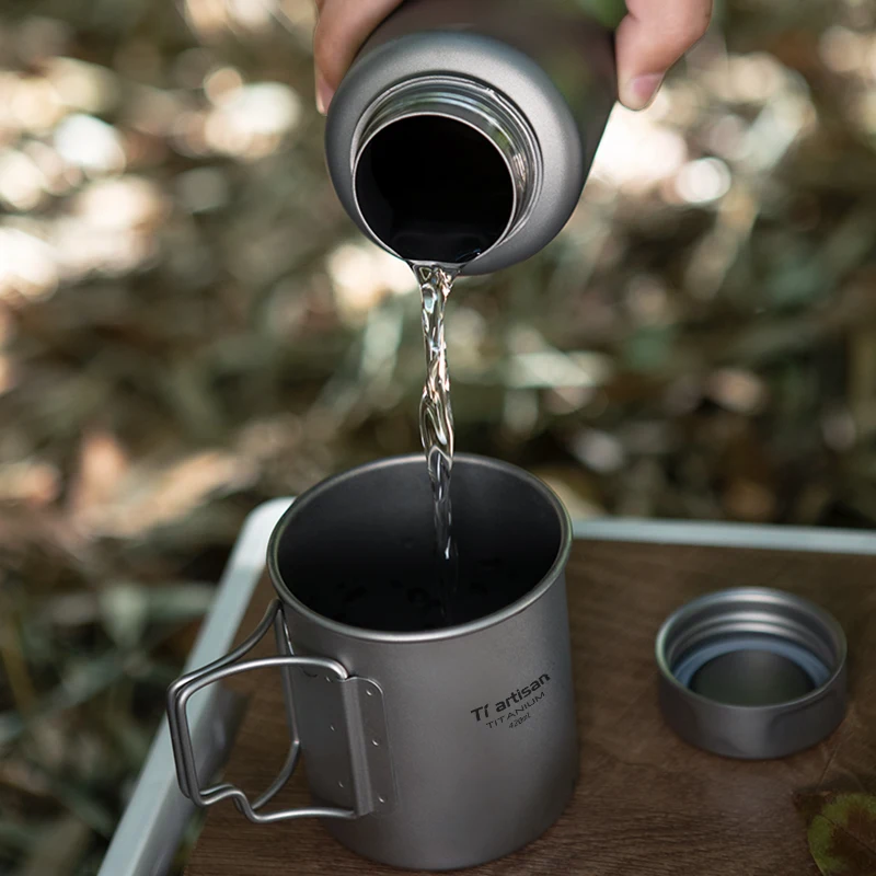 Titanium Water Bottles 33.82 Fl Oz/1000ml Ultralight Leakproof for Outdoor Camping Accessories