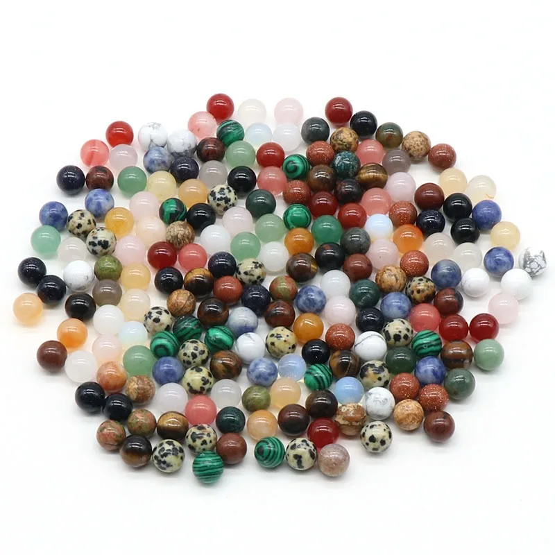 High Quality 8/10/12 mm Mini Sphere Undrilled Natural Healing Stone Beads Rose Quartz  Nonporous Beads for Jewellery Making