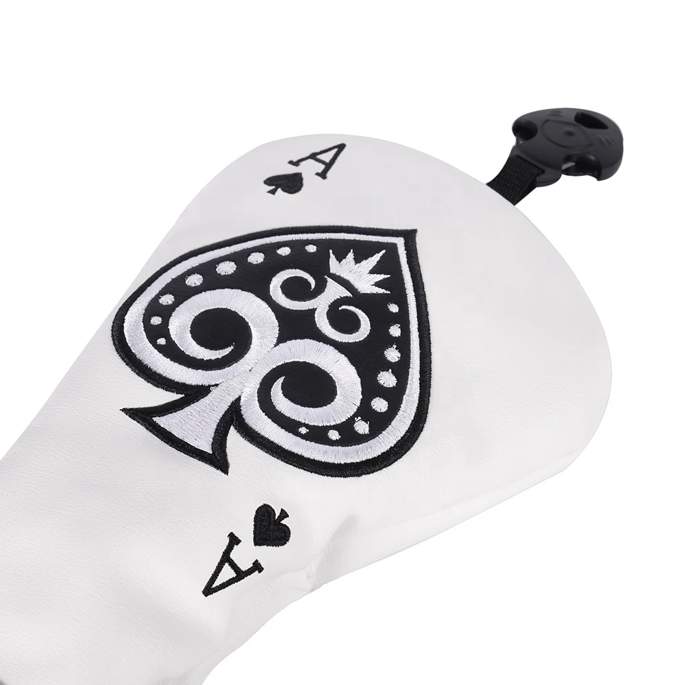 Drop shipping Embroidery PU Leather Fairway Hybrid Wood Covers Golf Driver Headcover