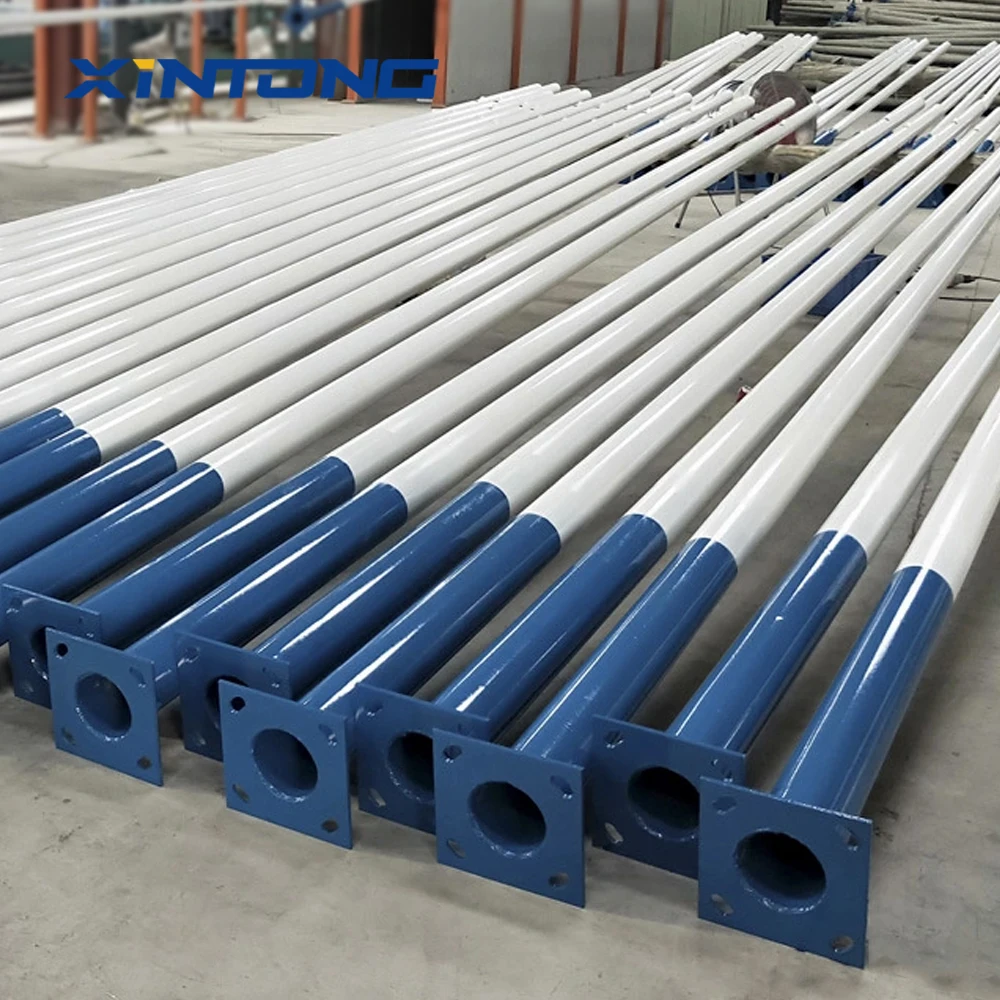 XINTONG Octagonal Conical 6mm Thickness Galvanized steel Light Pole