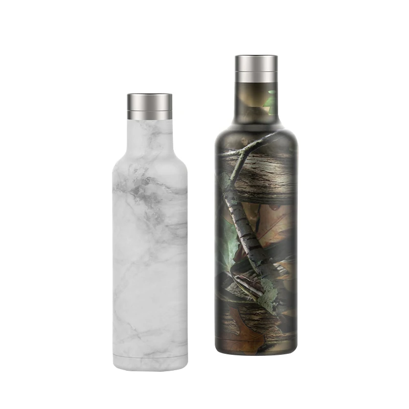 25oz Customized Water Bottle Double Wall Stainless Steel Vacuum Insulated Flasks with Lid