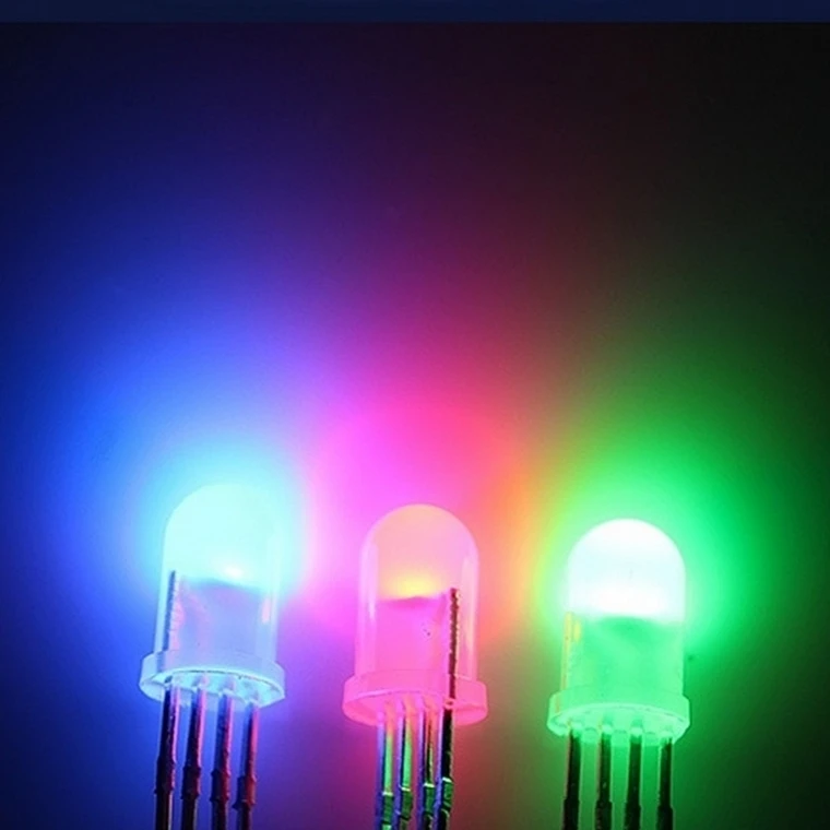 RoHS Certified WS2812B/WS2811/WS2812/WS2813/WS2818/SK6812 white diffused Addressable LED RGB 5mm round rimless Point Control
