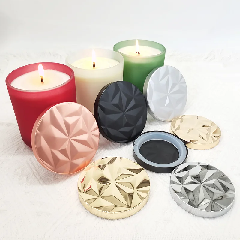High Quality Candle Metal Lid Covers Electroplated Gold Silver Rose Gold Custom Candle Lid For Candle Glass Jar