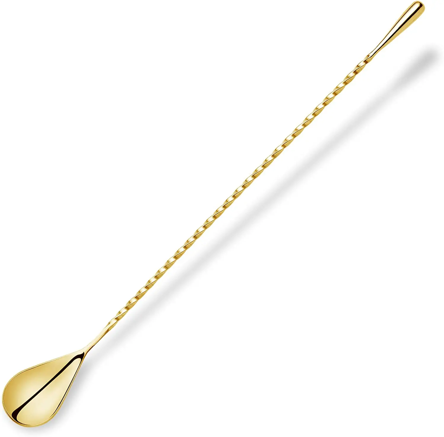 Custom 30cm Long Handle Stainless Steel Cocktail Stirrer Durable Metal Bar Tool for Coffee Tea Milk Blending