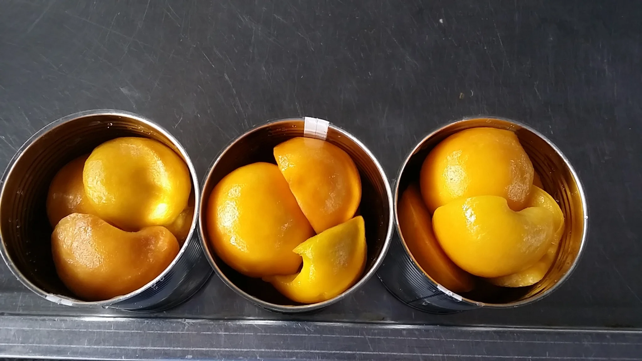 Canned yellow peaches