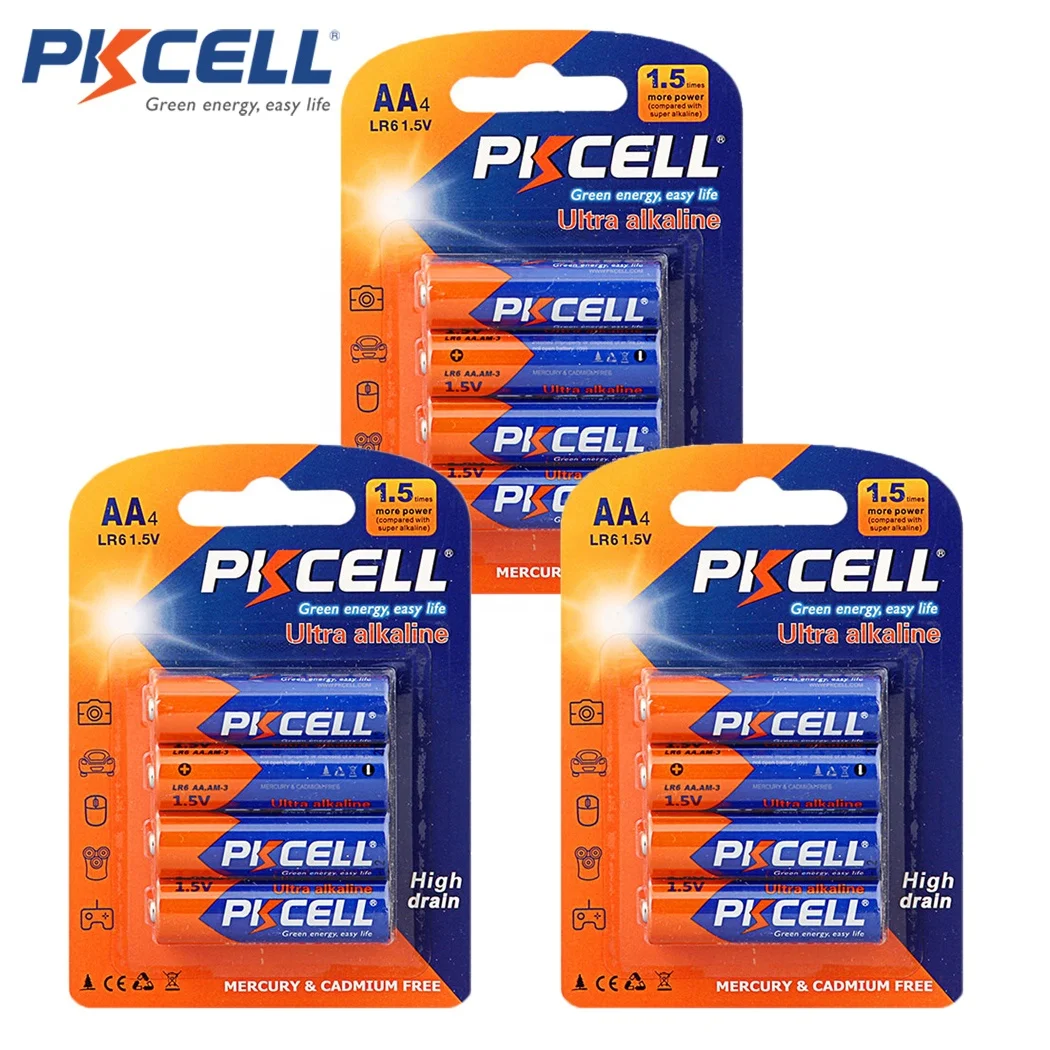 pkcell or oem hot selling dry cell ultra alkaline 1.5v lr6 aa am3 toys digital camera battery
