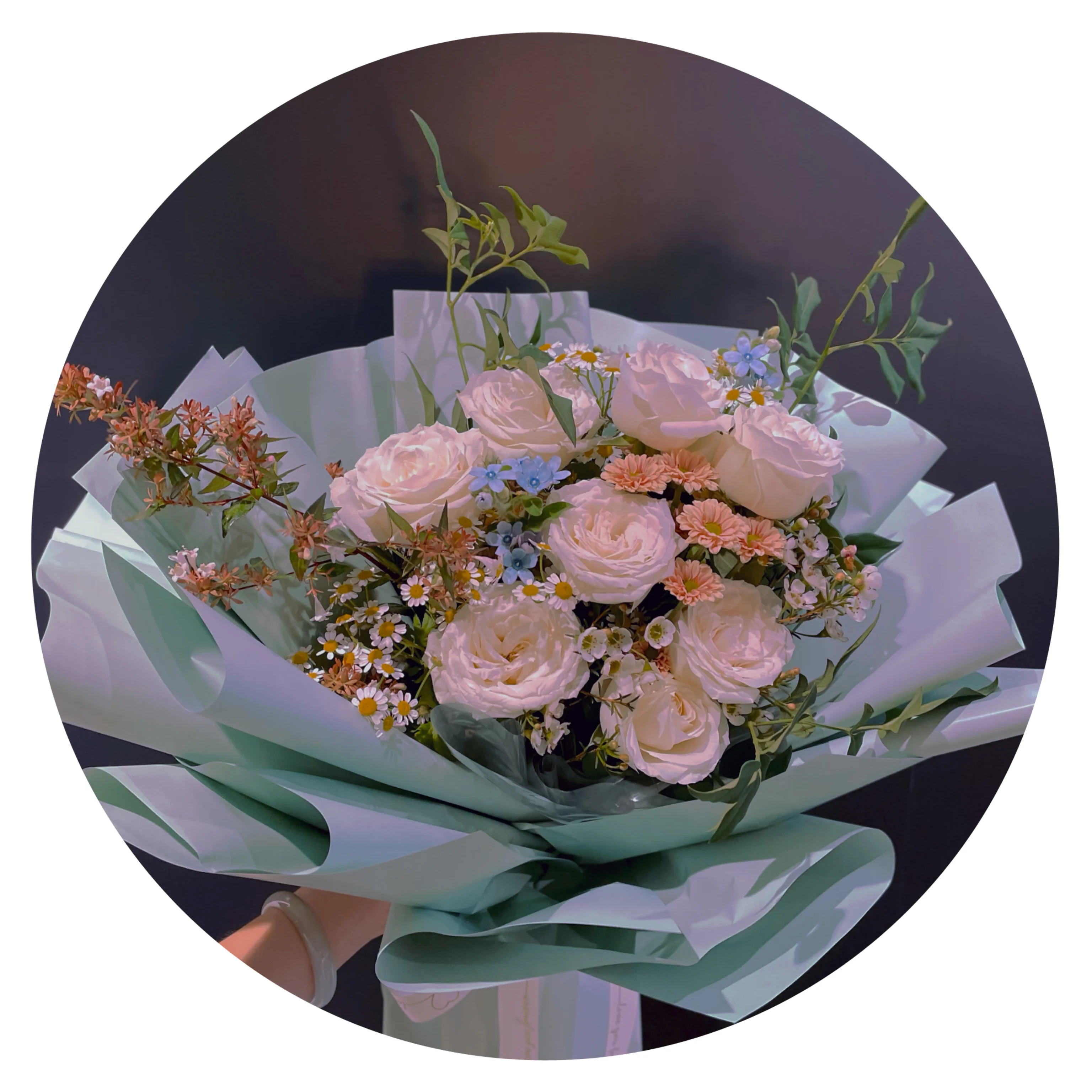 Yuhuiting Flower Matcha Green Flowers Bouquet