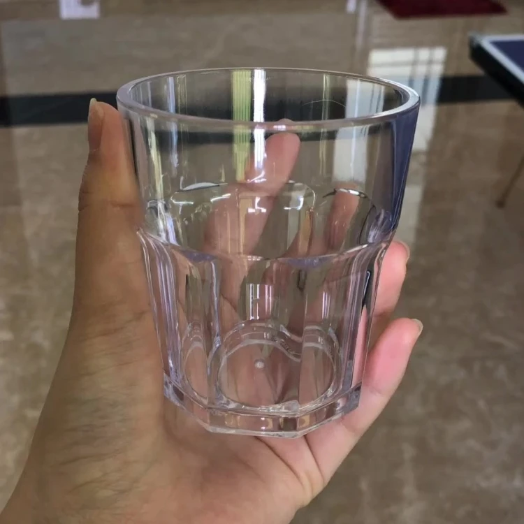 High quality acrylic cup drinkware transparent plastic beer mug anti-drop octagonal cup