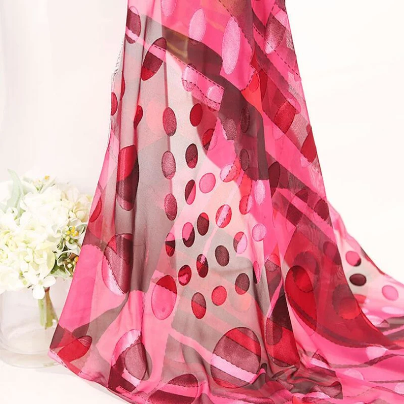 Various patterns on woven silk digital print burnout silk fabric in 100% silk