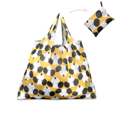 Eco Friendly Bag Reusable Nylon Foldable Shopping Bag With Pouch Polyester